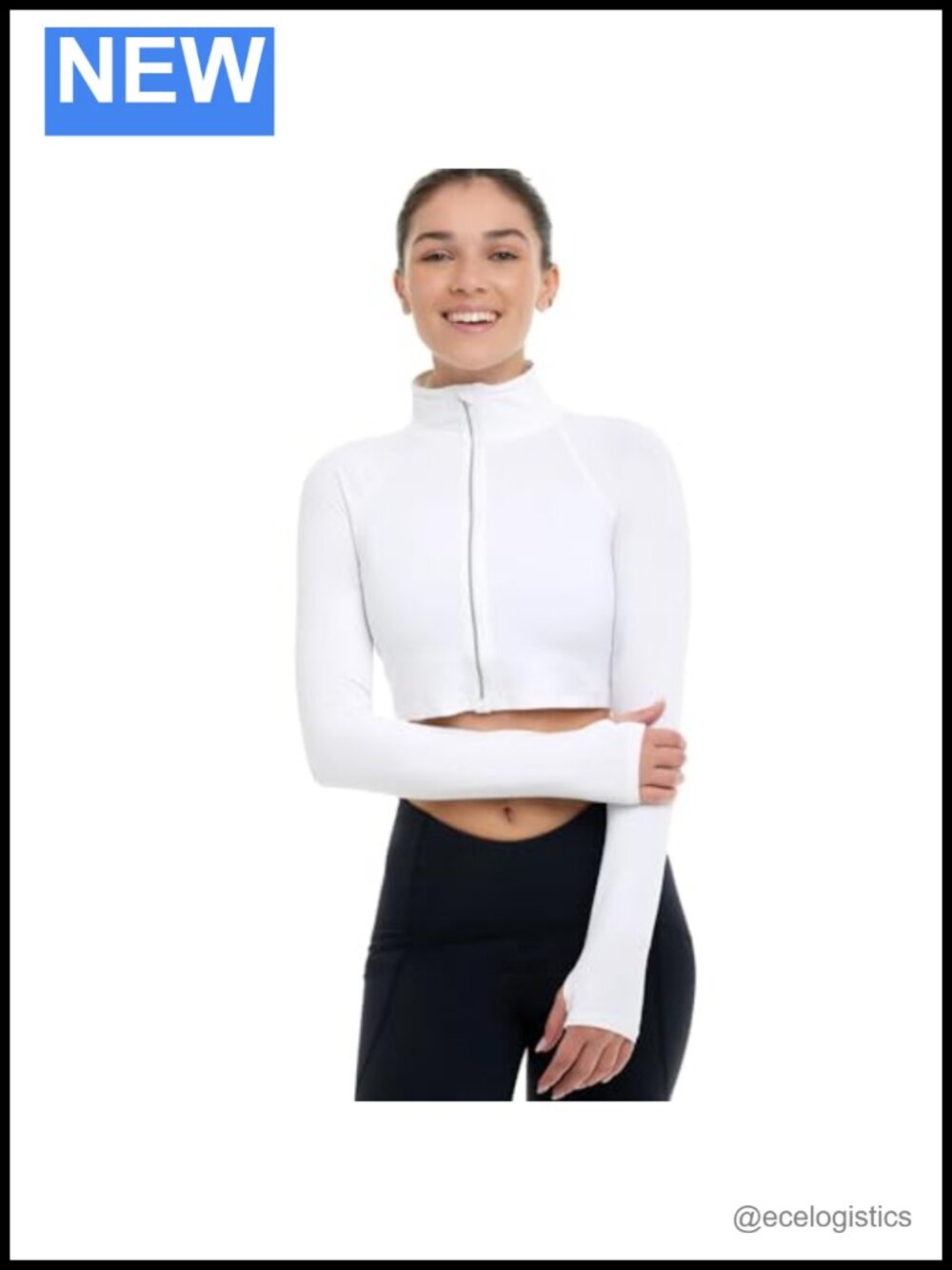 UPF 50+ Sun Protection Active Full Zip Crop Top Jacket Lightweight High Stretch